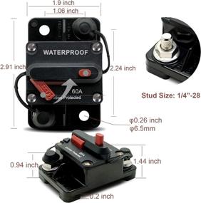 img 2 attached to 🚤 LYCAEA Waterproof IP67 Circuit Breaker for Boat Trolling - Manual Reset, Surface Mount, 12V-48V DC