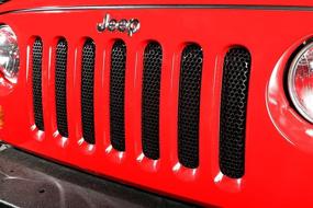 img 2 attached to 🔲 Rugged Ridge 11401.32 Grille Insert, Black: The Perfect Fit for 2007-2018 Jeep Wrangler JK