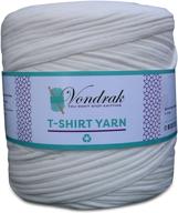 👕 off-white tshirt yarn: 1.5 lb recycled fabric yarn - 130 yards for crocheting beginners & diy crafts logo