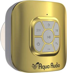 img 4 attached to Gideon Portable Waterproof Bluetooth Speaker With Suction Cup - 10 Hours Playtime/Built-In Mic (Gold)