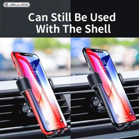 img 2 attached to 📱 JELLICO Car Phone Holder Mount: Secure Vent Phone Holder for iPhone 11 Pro/XS/8/7/6, Galaxy S10/S9, & More