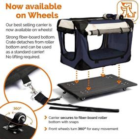 img 3 attached to 🐾 PetLuv Pull-Along Rolling Pet Carrier & Travel Crate on Wheels - Locking Zippers, Cozy Plush Nap Pillow, Reduces Anxiety - Ideal for Cats & Dogs