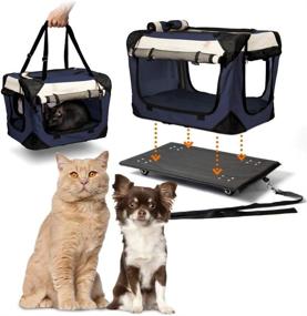 img 4 attached to 🐾 PetLuv Pull-Along Rolling Pet Carrier & Travel Crate on Wheels - Locking Zippers, Cozy Plush Nap Pillow, Reduces Anxiety - Ideal for Cats & Dogs