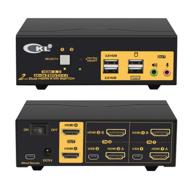 high-performance dual monitor kvm switch hdmi 4k@60hz yuv 🖥️ 4:4:4 with audio outputs and usb 2.0 hub - ckl-922hua-2 logo