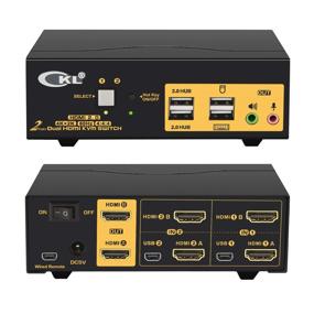 img 4 attached to High-Performance Dual Monitor KVM Switch HDMI 4K@60Hz YUV 🖥️ 4:4:4 with Audio Outputs and USB 2.0 HUB - CKL-922HUA-2