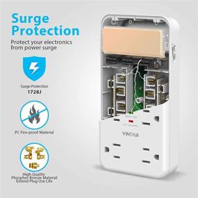 img 1 attached to VINTAR Protector Extender White: ETL Certified Power Strips for Maximum Safety