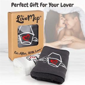 img 3 attached to 💑 Love Mop Premium Cotton Sex Towel - Ultimate Naughty Gift for Bachelorette, Wedding, Bridal Shower & More - Couples, Anniversary, Valentines Day - Grey