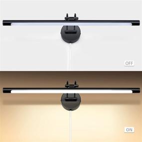 img 1 attached to 💡 MantoLite 24-Inch LED Bathroom Vanity Light Fixture in Black, Adjustable Arm for Bedside Reading Lamp, Plug-in Wall Sconce with Indoor Lighting, Cabinet Picture Wall Lights (3000K 12W)