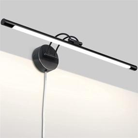 img 4 attached to 💡 MantoLite 24-Inch LED Bathroom Vanity Light Fixture in Black, Adjustable Arm for Bedside Reading Lamp, Plug-in Wall Sconce with Indoor Lighting, Cabinet Picture Wall Lights (3000K 12W)