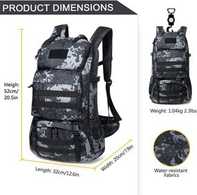 img 3 attached to Mardingtop 40L Tactical Backpack for Camping, Hiking, Military, and Traveling with Rain-cover