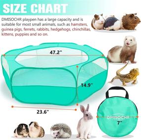 img 3 attached to 🏡 DMISOCHR Small Animal Playpen with Cover - Breathable Guinea Pig Cage Tent House, Escape Proof Exercise Fence - Indoor/Outdoor Portable Enclosure for Hamster, Kitten, Puppy, Rabbits, Chinchillas - Includes Bag