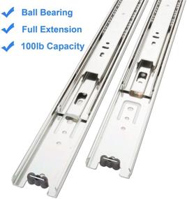 img 3 attached to 🔧 Betesy Hardware Set of 6 - 20 Inch Full Extension Side Mount Ball Bearing Sliding Drawer Slides