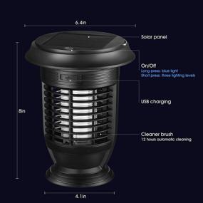 img 2 attached to AiMoxa Solar Mosquito Zapper & Self-Cleaning Bug Zapper - Waterproof Insect Fly Pest Trap for Outdoor and Indoor Use - Powerful Electric Zapper for Backyard and Patio - Hangable Black with USB Lantern