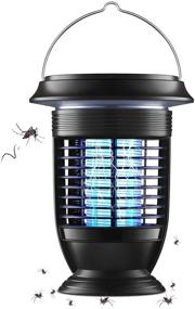 img 4 attached to AiMoxa Solar Mosquito Zapper & Self-Cleaning Bug Zapper - Waterproof Insect Fly Pest Trap for Outdoor and Indoor Use - Powerful Electric Zapper for Backyard and Patio - Hangable Black with USB Lantern