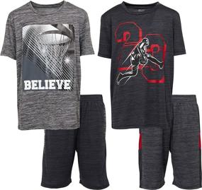 img 4 attached to Athletic Active Performance Graphic T Shirt Boys' Clothing : Clothing Sets