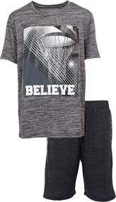 img 3 attached to Athletic Active Performance Graphic T Shirt Boys' Clothing : Clothing Sets