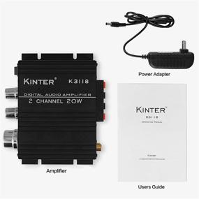 img 1 attached to Kinter K3118: TI Digital Hi-Fi Audio Mini Class D Amplifier for Home, Auto, DIY Arcade Stereo - 12V 3A Power Supply (Black)