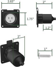 img 3 attached to 🔌 RVGUARD NEMA 5-15, Black 15 Amp Waterproof Shore Power Inlet Receptacle with Cover - ETL Approved