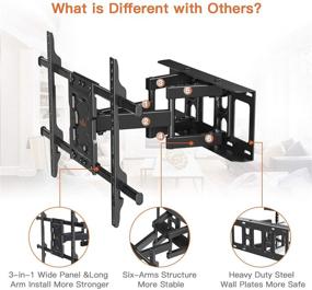 img 2 attached to 📺 Perlegear Full Motion TV Wall Mount Bracket | Dual Articulating Arms | Swivels, Tilts, Rotates | for 37-75 Inch LED, LCD, OLED Flat and Curved TVs | Holds up to 132lbs | Max VESA 600x400mm