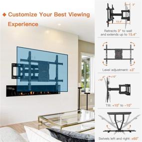 img 3 attached to 📺 Perlegear Full Motion TV Wall Mount Bracket | Dual Articulating Arms | Swivels, Tilts, Rotates | for 37-75 Inch LED, LCD, OLED Flat and Curved TVs | Holds up to 132lbs | Max VESA 600x400mm