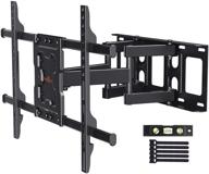 📺 perlegear full motion tv wall mount bracket | dual articulating arms | swivels, tilts, rotates | for 37-75 inch led, lcd, oled flat and curved tvs | holds up to 132lbs | max vesa 600x400mm logo