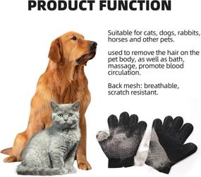 img 1 attached to 🐾 Hcpet Pet Grooming Glove: Efficient Hair Remover Mitt for Long & Short Fur - 1 Pair with 259 & 333 Needles (Black-Upgrade Zipper)