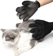 🐾 hcpet pet grooming glove: efficient hair remover mitt for long & short fur - 1 pair with 259 & 333 needles (black-upgrade zipper) логотип