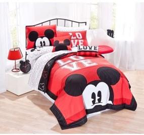 img 1 attached to 🐭 Disney Mickey Classic Luv Quilt Set, Twin - Dreamy Bedding for the Ultimate Disney Fan!