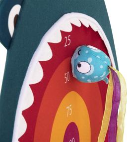 img 3 attached to 🦈 B. toys – Hungry Toss Shark Toys - Kids Dart Board Set - Fun Fabric Board & 4 Soft Darts for Kids 3+ (5-Pcs)