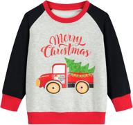 🎄 adorable toddler boys girls reindeer christmas sweatshirt - long sleeve xmas pullover for 2-7 years logo