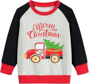 img 4 attached to 🎄 Adorable Toddler Boys Girls Reindeer Christmas Sweatshirt - Long Sleeve Xmas Pullover for 2-7 Years