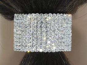 img 2 attached to Crystal Avenue Rhinestone Ponytail 💎 Holder: Silvertone Hair Tie with Sparkling Crystals