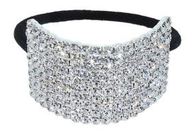 img 4 attached to Crystal Avenue Rhinestone Ponytail 💎 Holder: Silvertone Hair Tie with Sparkling Crystals