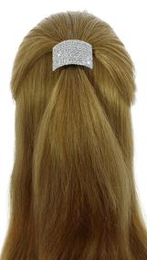 img 1 attached to Crystal Avenue Rhinestone Ponytail 💎 Holder: Silvertone Hair Tie with Sparkling Crystals