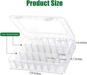 img 1 attached to 📦 TookMag Bead Storage Organizer for Jewelry Making: Container with 24 Adjustable Compartments, Ideal for Buttons and Crafts - Each Grid Size: 1.61’’L x 0.8’’W x 1.3’’H (2 Pcs)