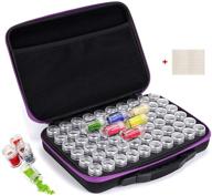 💎 fundaful diamond painting storage containers, 60-slot beads organizer for art crafts - purple embroidery box with high capacity, shockproof & durable diamond painting accessories container jars logo