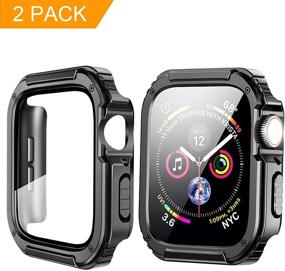img 3 attached to ๐ฑ SUPOIX 2 Pack Compatible Apple Watch Case 44mm with Tempered Glass Screen Protector - Rugged Shockproof Bumper Cover for Series 6/5/4/SE