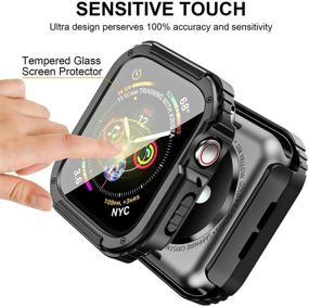 img 1 attached to ๐ฑ SUPOIX 2 Pack Compatible Apple Watch Case 44mm with Tempered Glass Screen Protector - Rugged Shockproof Bumper Cover for Series 6/5/4/SE