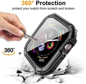img 2 attached to ๐ฑ SUPOIX 2 Pack Compatible Apple Watch Case 44mm with Tempered Glass Screen Protector - Rugged Shockproof Bumper Cover for Series 6/5/4/SE