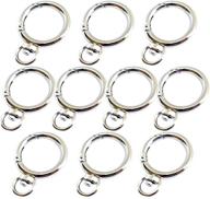 🔗 pack of 10 - 20mm round carabiner clips with swivel eyehole and zinc alloy spring gate, ideal for diy accessories, silver finish logo