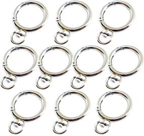 img 4 attached to 🔗 Pack of 10 - 20mm Round Carabiner Clips with Swivel Eyehole and Zinc Alloy Spring Gate, Ideal for DIY Accessories, Silver Finish