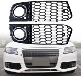 img 3 attached to 🚗 Enhance Your 08-12 A4 B8 with LH RH Chrome Ring Front Honeycomb Lower Bumper Grille - Fog Light Ready