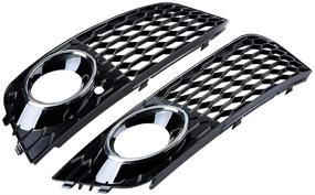 img 4 attached to 🚗 Enhance Your 08-12 A4 B8 with LH RH Chrome Ring Front Honeycomb Lower Bumper Grille - Fog Light Ready