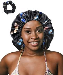 img 1 attached to Stay On All Night: Extra Large Double Layer Satin Bonnet for Women with Curly Hair - Perfect Gift!