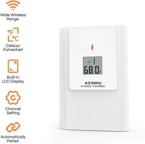 img 2 attached to Ximble Wireless Ambient Weather Station with Humidity Sensors - Accurate Time, Temperature, and Forecast, Remote Outdoor Connectivity, Precision Reliability