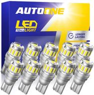 🔦 error-free 194 led bulb 10pcs pack - bright white t10 light bulbs for car interior, license plate & more logo