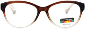 img 4 attached to 👓 Enhance Your Reading Experience with SA106 Cat Eye Multi 3 Focus Progressive Reading Glasses