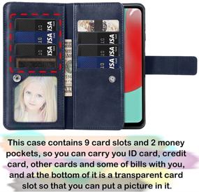 img 1 attached to 📱 FANUBA Galaxy A32 5G Wallet Phone Case - Blue | Magnetic Buttons, Card Holders, Kickstand | Flip Folio Cover for Samsung Galaxy A32 5G | Shockproof & Stylish