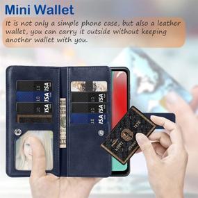 img 2 attached to 📱 FANUBA Galaxy A32 5G Wallet Phone Case - Blue | Magnetic Buttons, Card Holders, Kickstand | Flip Folio Cover for Samsung Galaxy A32 5G | Shockproof & Stylish