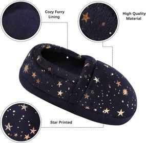 img 1 attached to Bigwow Cozy Memory Foam Kids Slippers - Perfect Toddler Elastic Heel House Shoes for Girls and Boys, Indoor and Outdoor Comfort